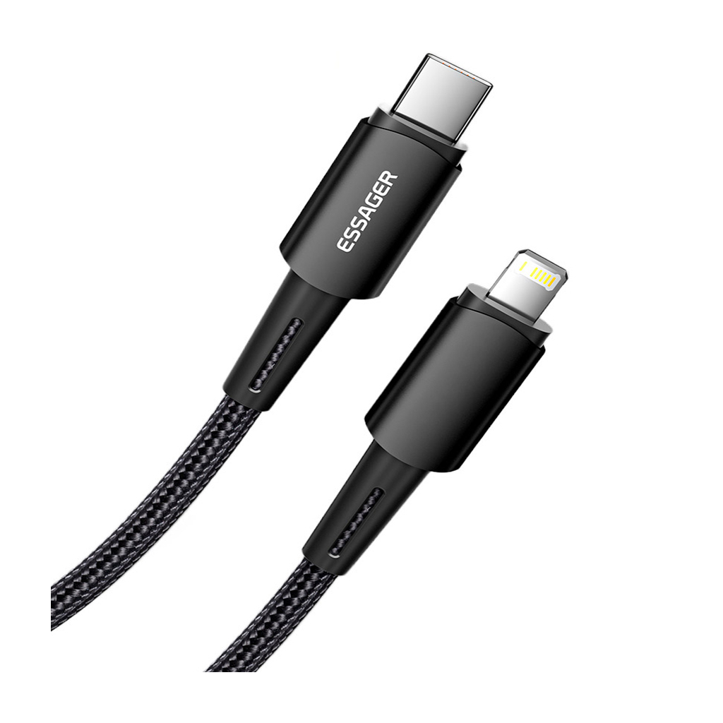 Кабель USB-C to Lightning 0.5m 20W black Essager (EXCTL-CGB01) фото