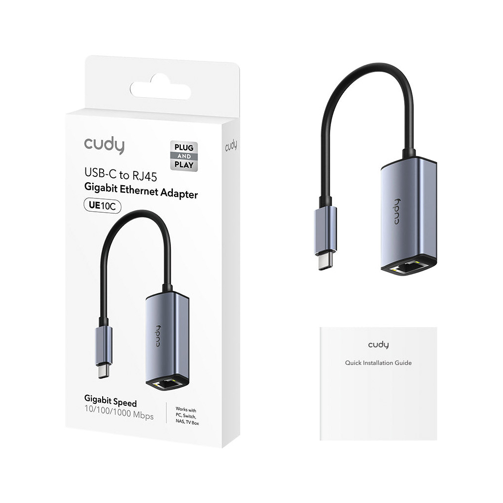 Адаптер USB-C to RJ45 Ethernet 1000Mbps Cudy (UE10C) фото2