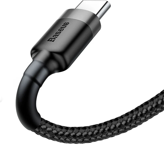 Дата кабель Baseus USB 2.0 AM to USB-C 3.0m 2A Gray-Black (CATKLF-UG1) фото3
