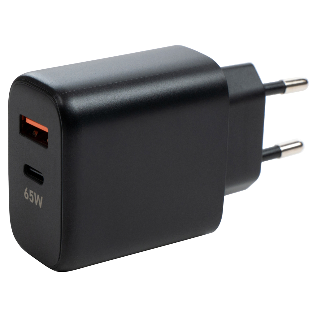 Зарядное устройство Vinga GaN 65W PD+QC 1C1A ports Wall Charger (VCPCHCA65B) фото