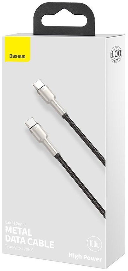 Дата кабель Baseus USB-C to USB-C 1.0m 100W metal black (CATJK-C01) фото4