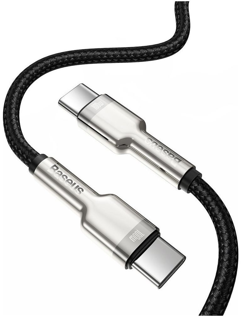 Дата кабель Baseus USB-C to USB-C 1.0m 100W metal black (CATJK-C01) фото2
