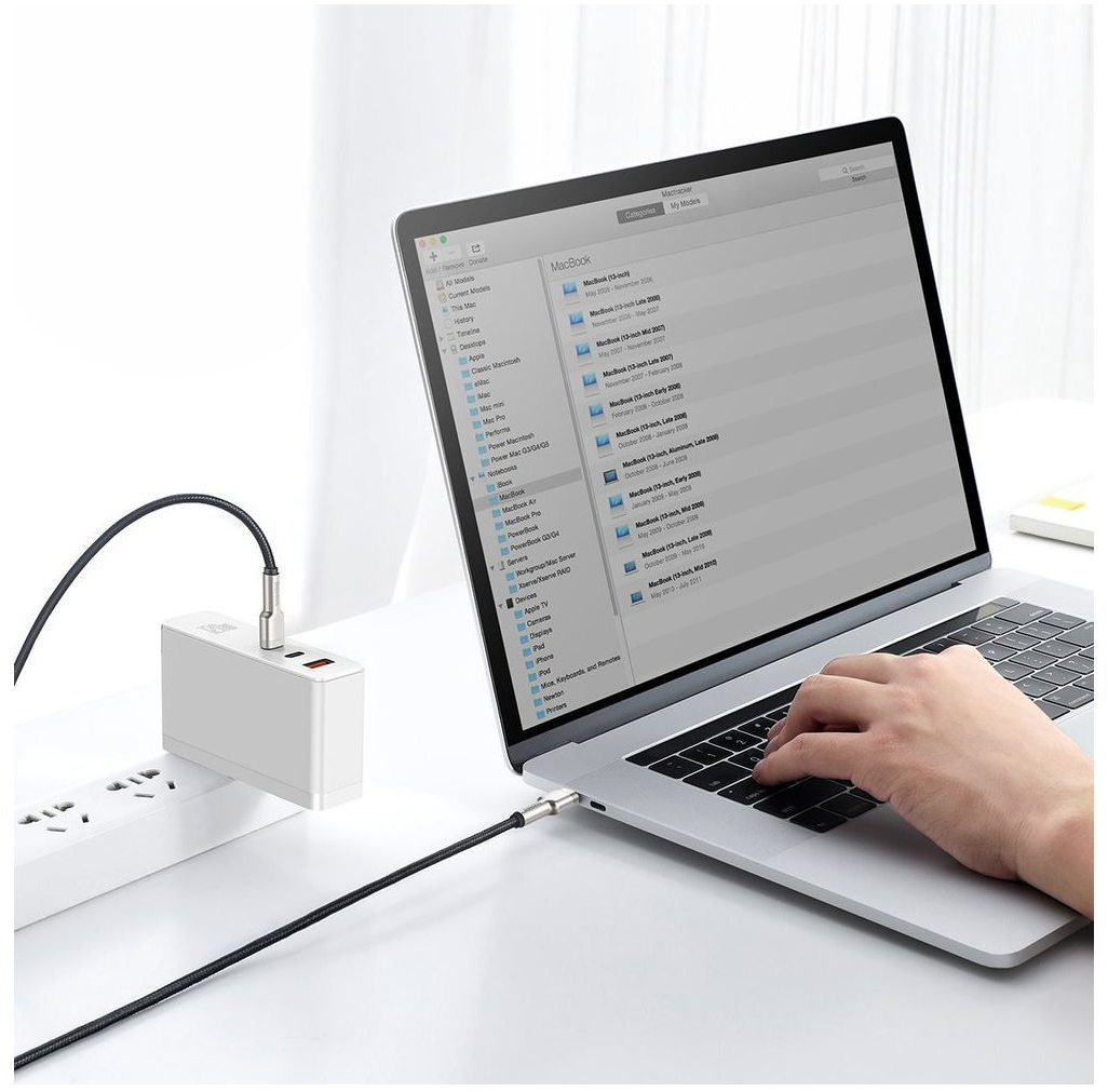 Дата кабель Baseus USB-C to USB-C 1.0m 100W metal black (CATJK-C01) фото6