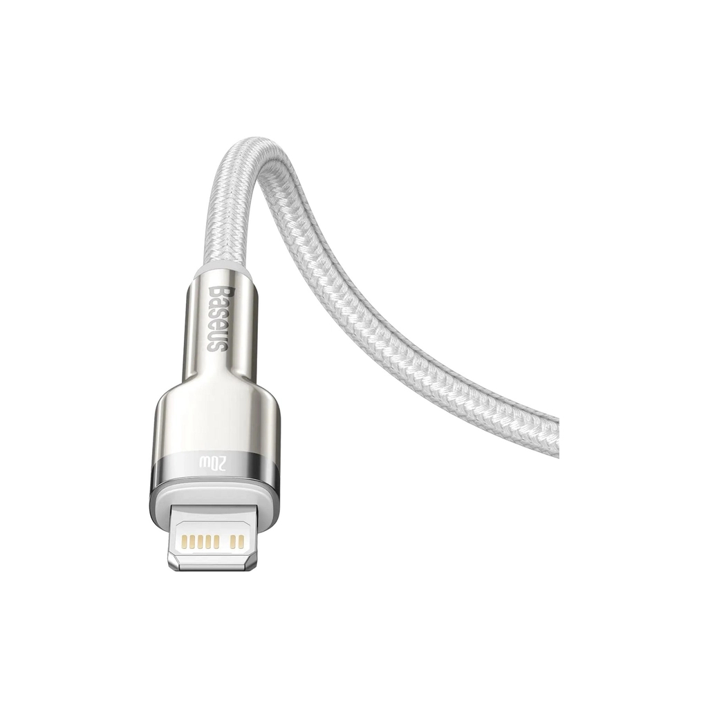 Кабель USB-C to Lightning 1.0m Cafule Metal PD 20W white Baseus (CATLJK-A02) фото5