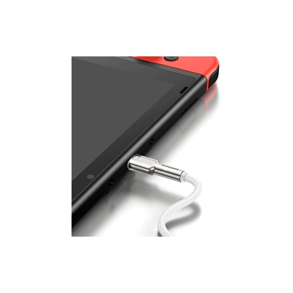 Кабель USB-C to Lightning 1.0m Cafule Metal PD 20W white Baseus (CATLJK-A02) фото7