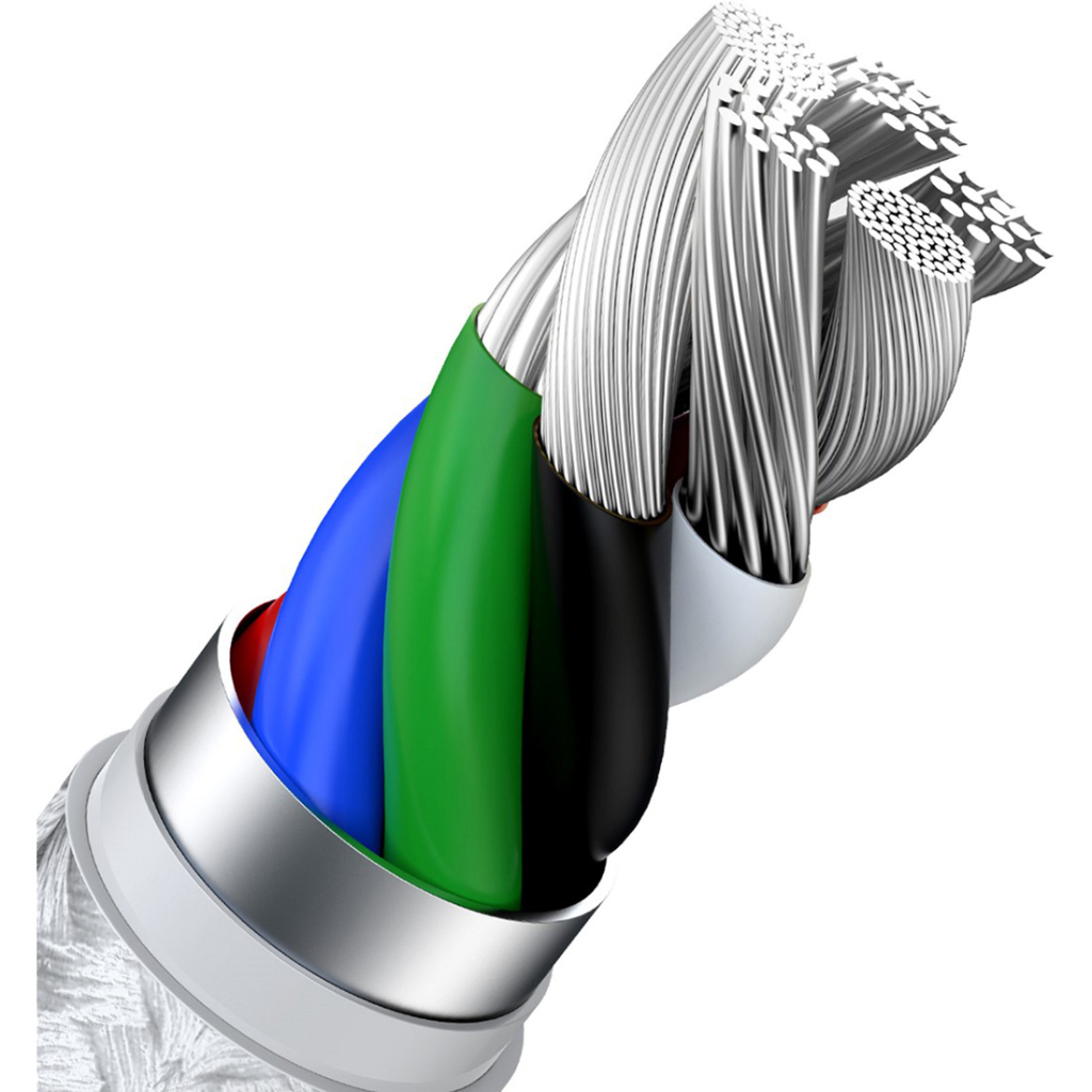 Кабель USB-C to Lightning 1.0m Cafule Metal PD 20W white Baseus (CATLJK-A02) фото8