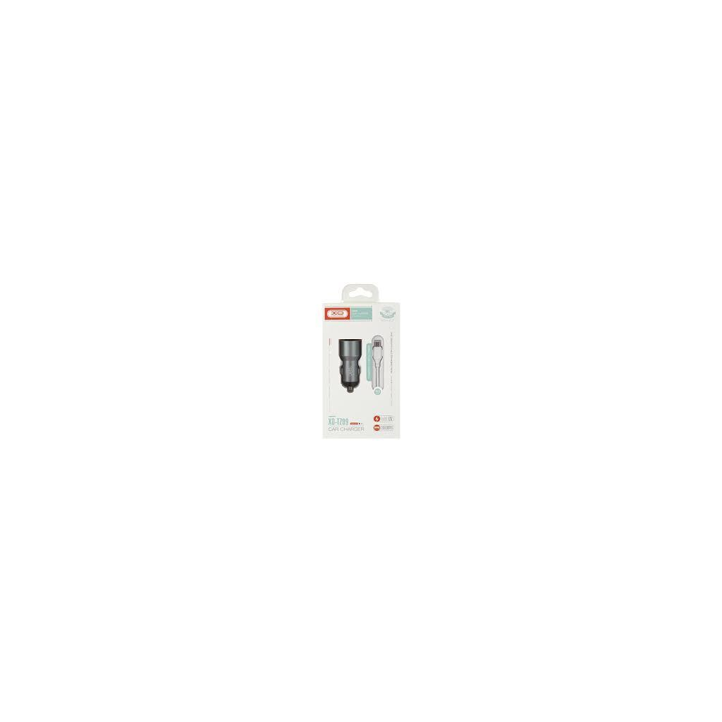 Зарядний пристрій XO TZ09 2.4A/2 USB + cable microUSB Grey (XO-TZ09M-GR) фото
