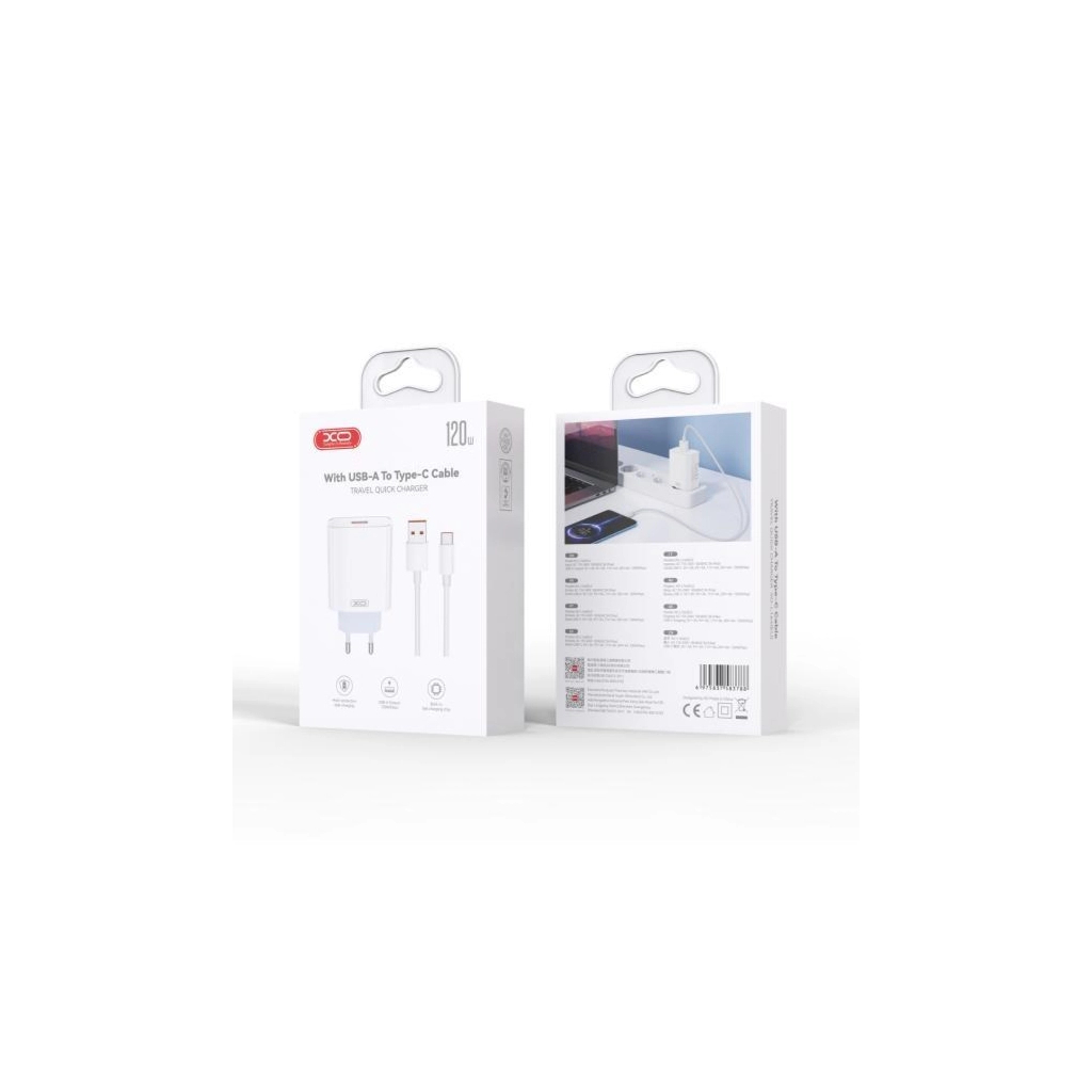 Зарядний пристрій XO USB 120W + cable USB to USB-C white (XO-L128U) фото5