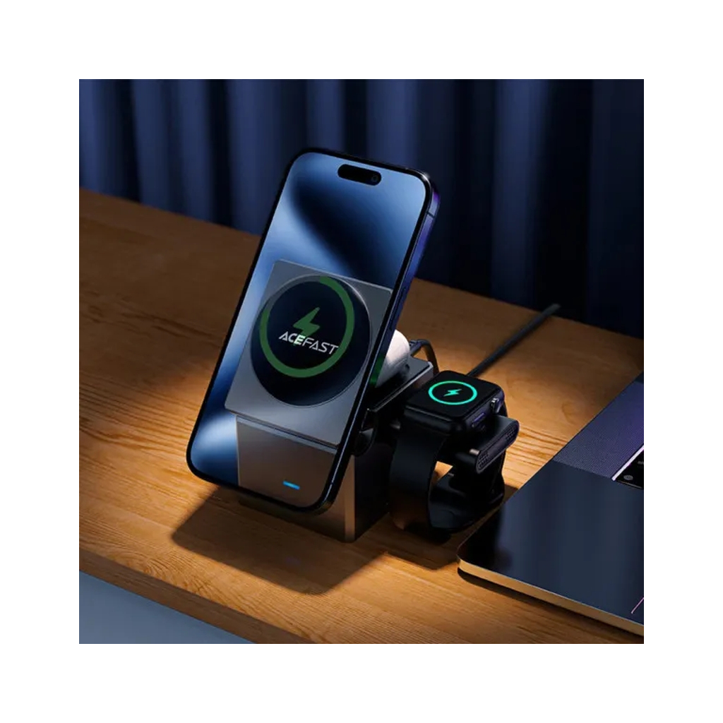 Зарядний пристрій Acefast Wireless QI 3in1 15W E18 Rubik''s (6974316282884) фото7