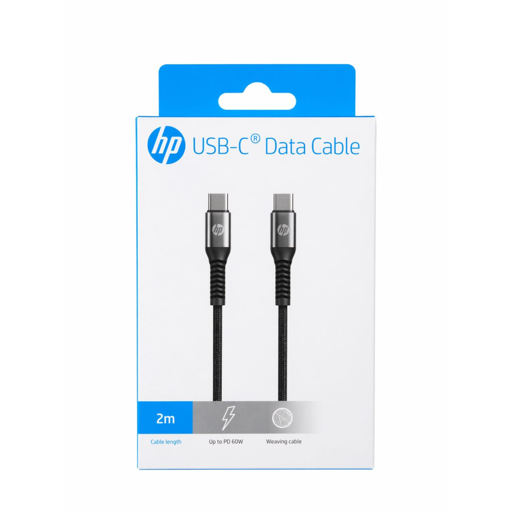 Кабель USB-C to USB-C 2.0m 3A 60W HP (HP_DHC-TC112G-2M) фото2