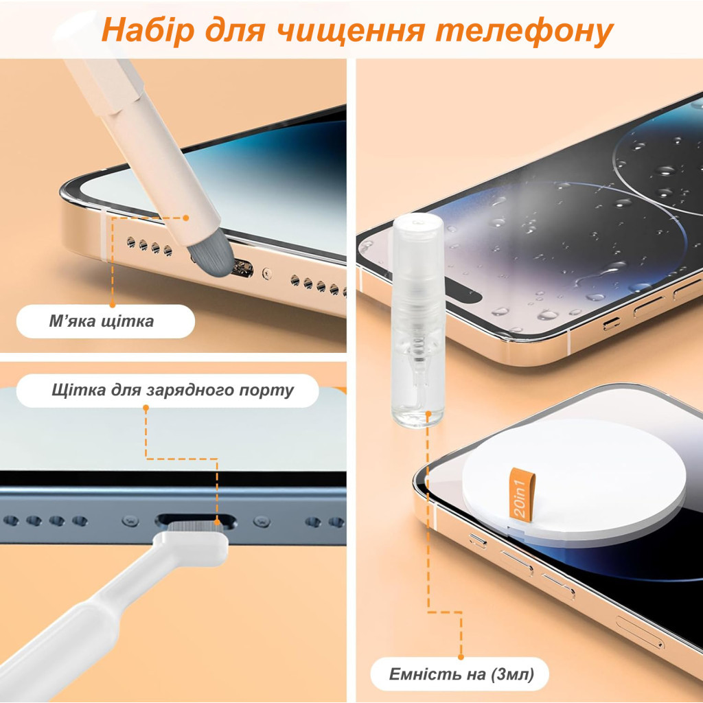 Чистящий набор XoKo Multifinctional Cleaning set 20 in 1 (XK-CS1000) фото6