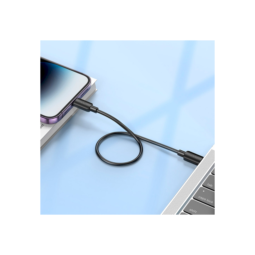 Кабель USB-C to Lightning 0.25m Hyper PD X96 black HOCO (6942007609364) фото5