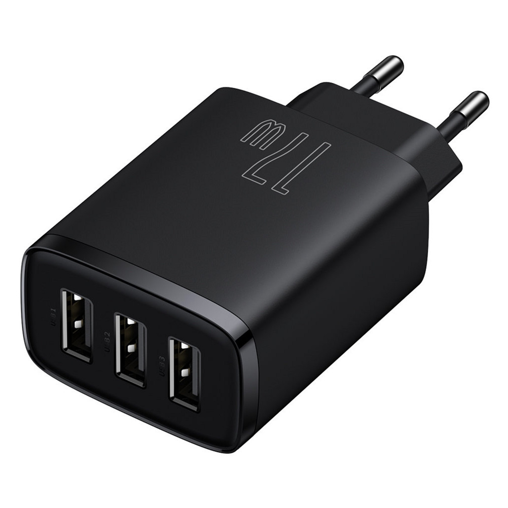 Зарядний пристрій Baseus Compact Charger 3U Black (CCXJ020101) фото2