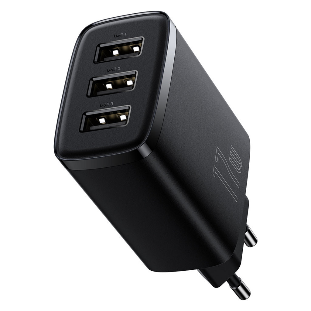 Зарядний пристрій Baseus Compact Charger 3U Black (CCXJ020101) фото4