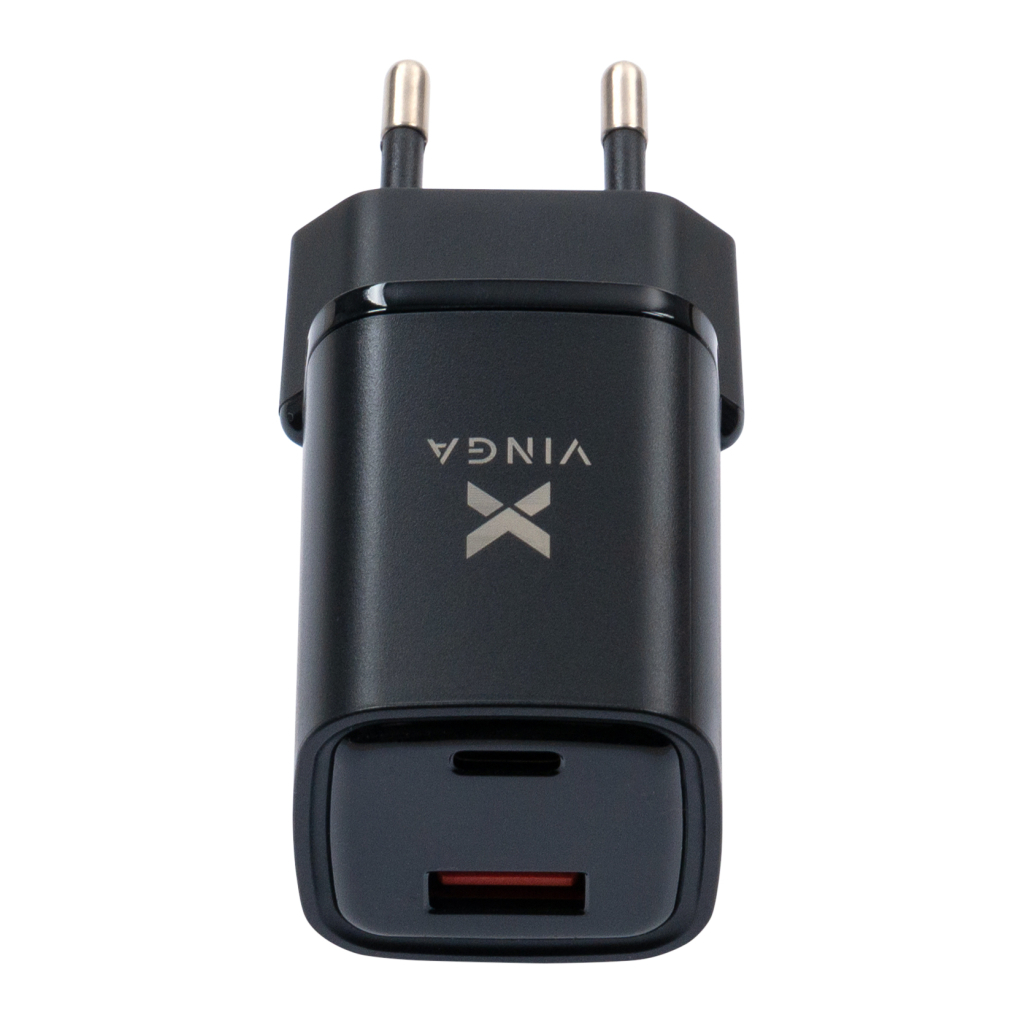 Зарядний пристрій Vinga USB-C PD30W + USB-A QC30W Display 33W Max (VCR30ACDB) фото3