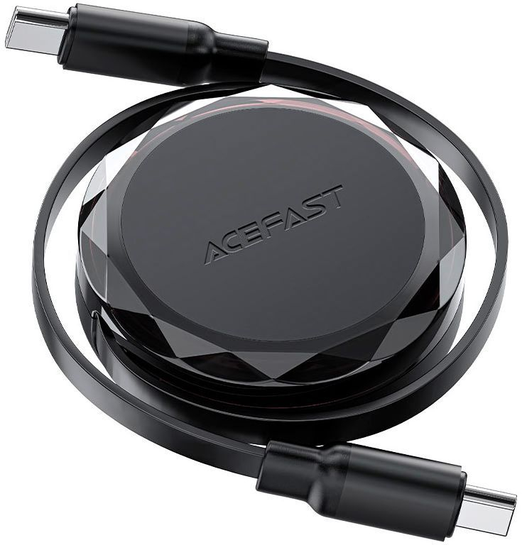 Кабель USB-C to USB-C 0.8m 60W dual retraction C13-03 Black Acefast (6974316280132) фото2