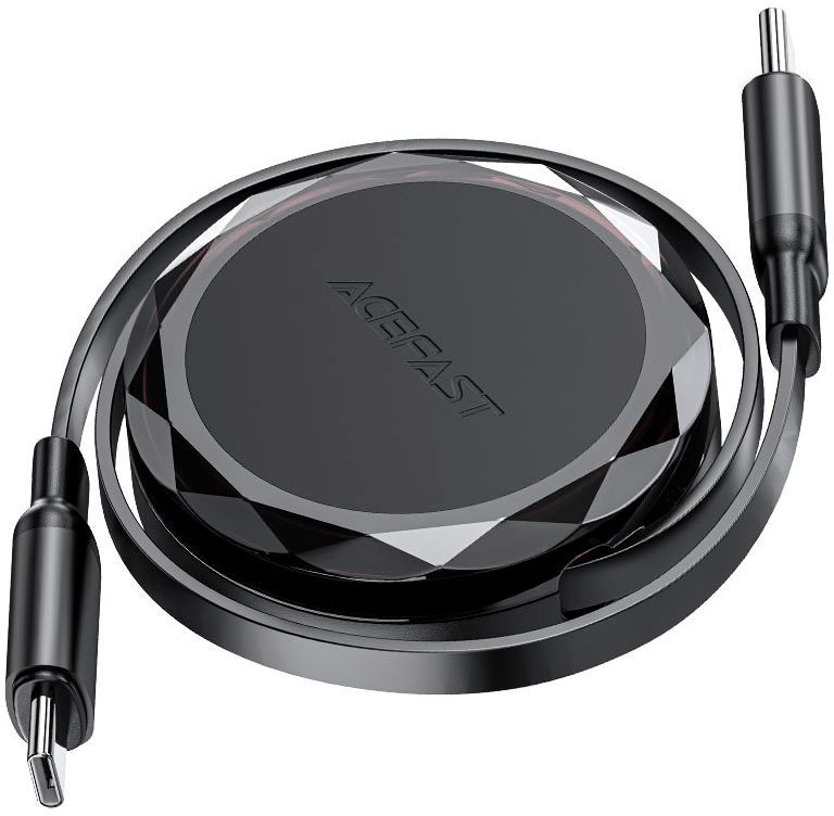 Кабель USB-C to USB-C 0.8m 60W dual retraction C13-03 Black Acefast (6974316280132) фото3