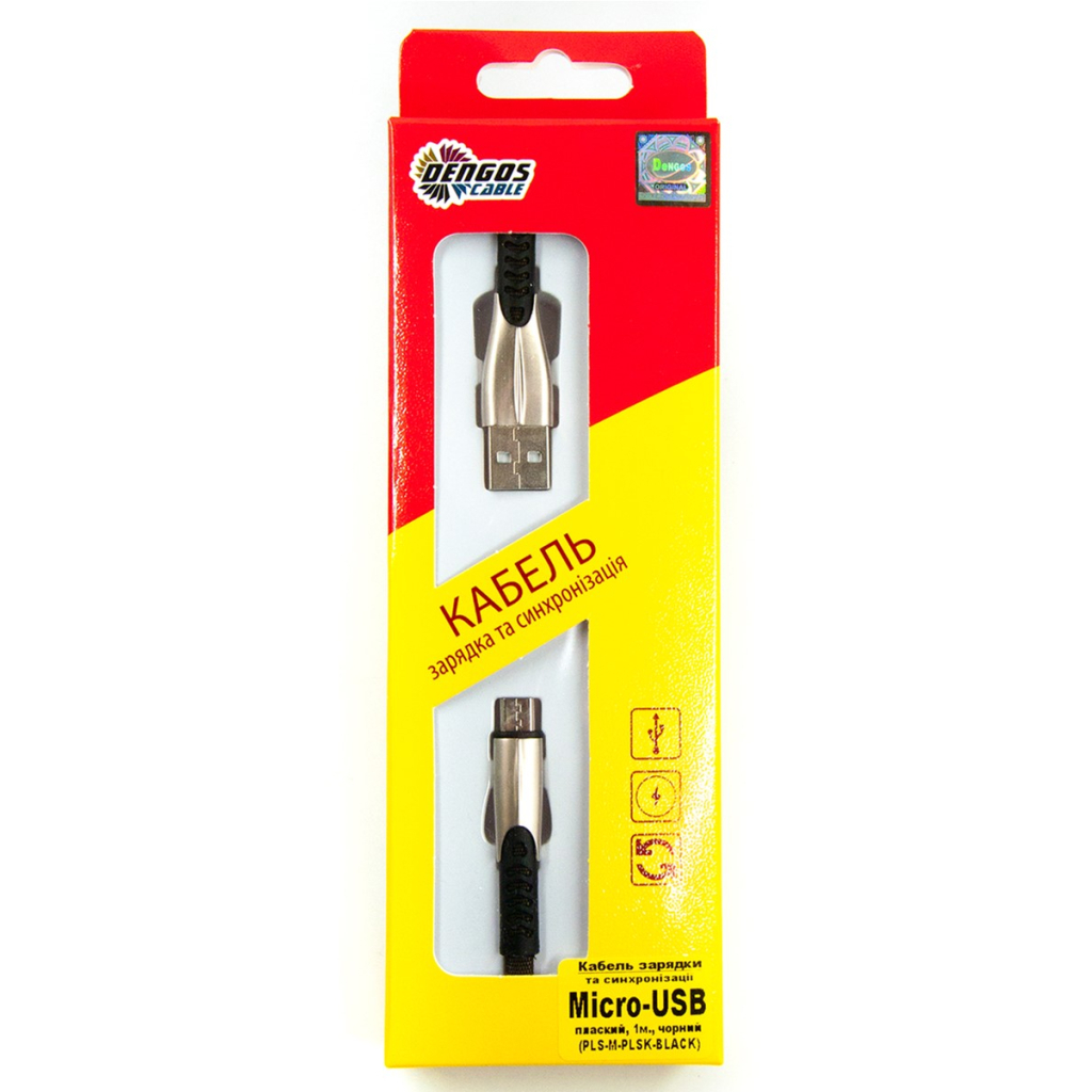 Кабель USB 2.0 AM to Micro 5P 1.0m black Dengos (PLS-M-PLSK-BLACK) фото3