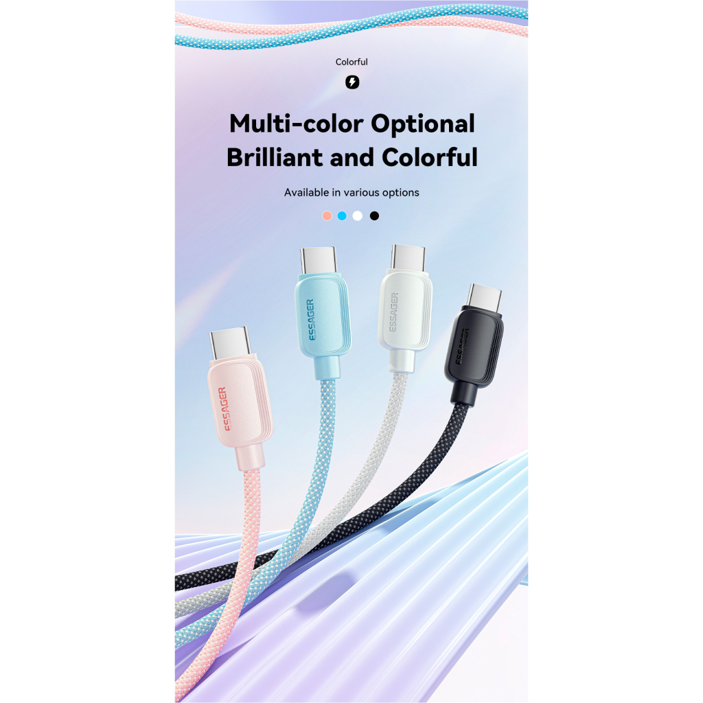Кабель USB-C to USB-C 1.0m 100W pink Essager (EXCTT1-WL04-P) фото4