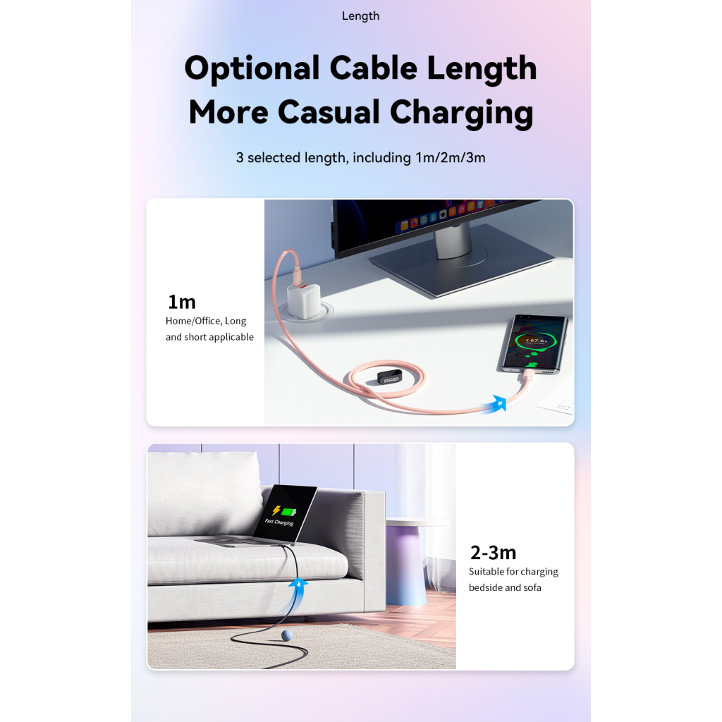 Кабель USB-C to USB-C 1.0m 100W pink Essager (EXCTT1-WL04-P) фото9