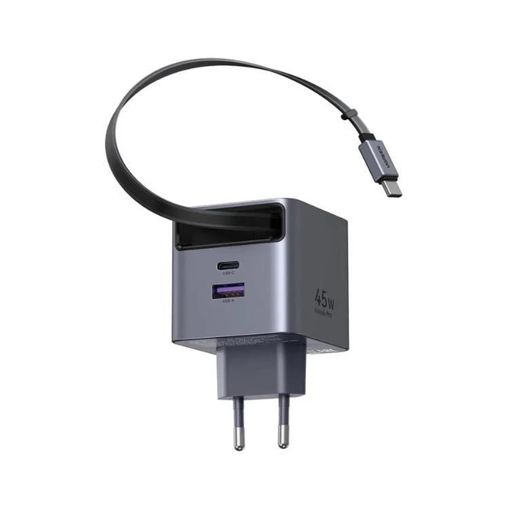 Зарядний пристрій Ugreen USB-C PD45W GaN + cable USB-C to USB-C retractable (65822) фото3