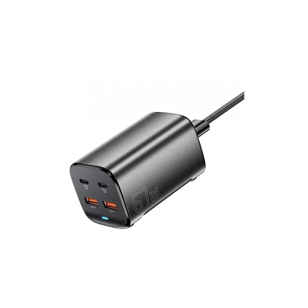 Зарядний пристрій Essager 2xUSB-C + 2xUSB 67W GaN (ECT2AC-JYB0G-Z) фото2