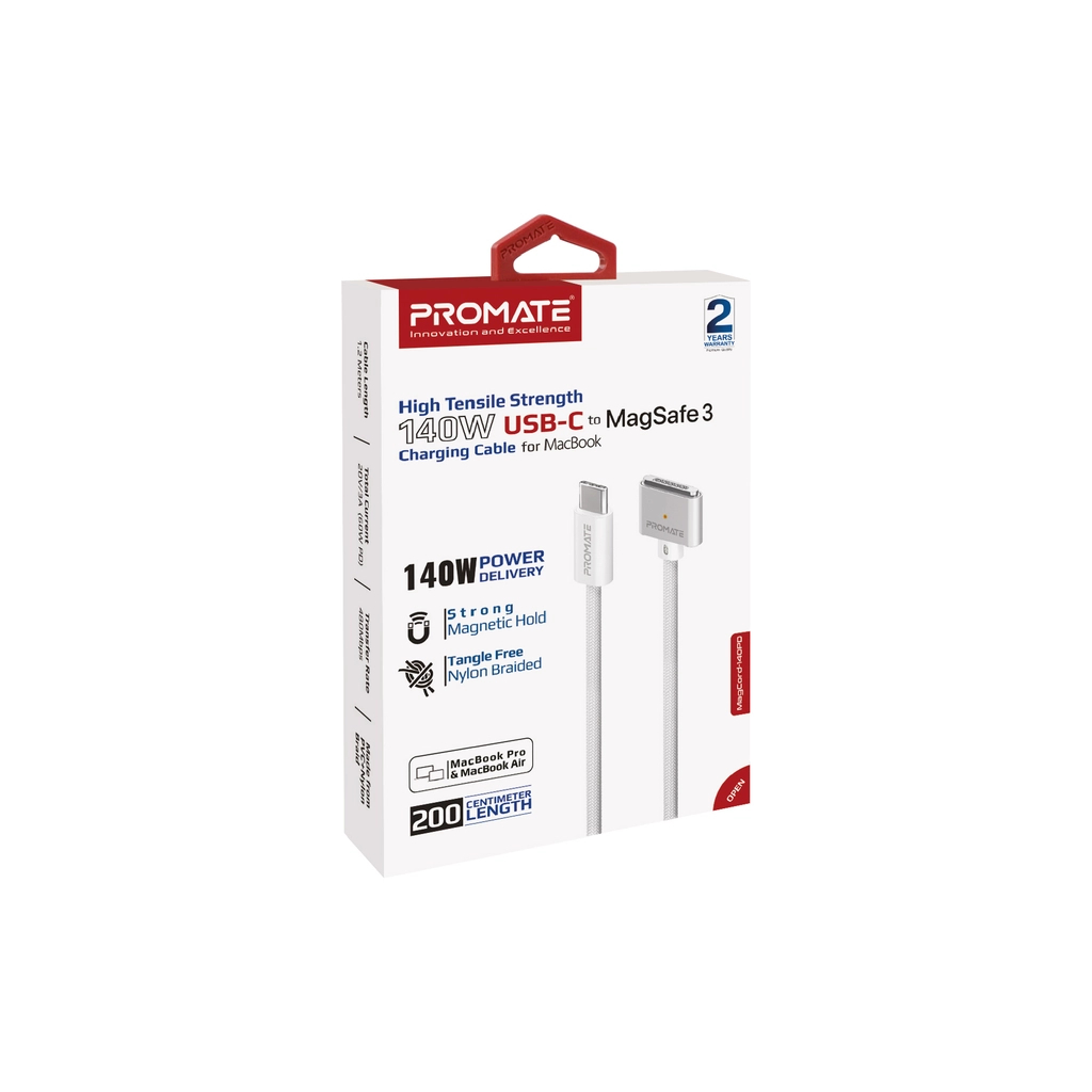 Кабель USB-C to MagSafe 3 white Promate (magcord-140pd.white) фото2