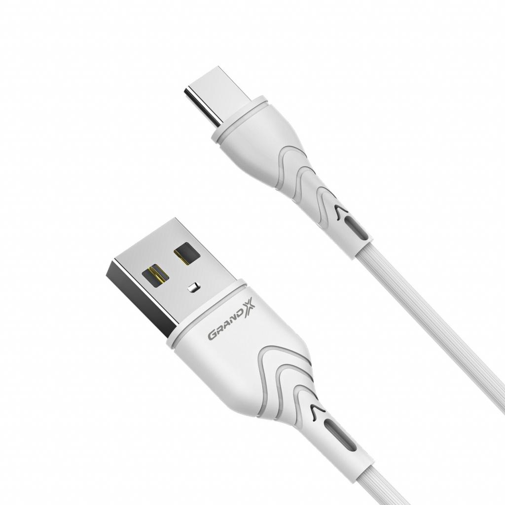 Кабель USB 2.0 AM to USB-C 1.0m White Grand-X (PC-03W) фото