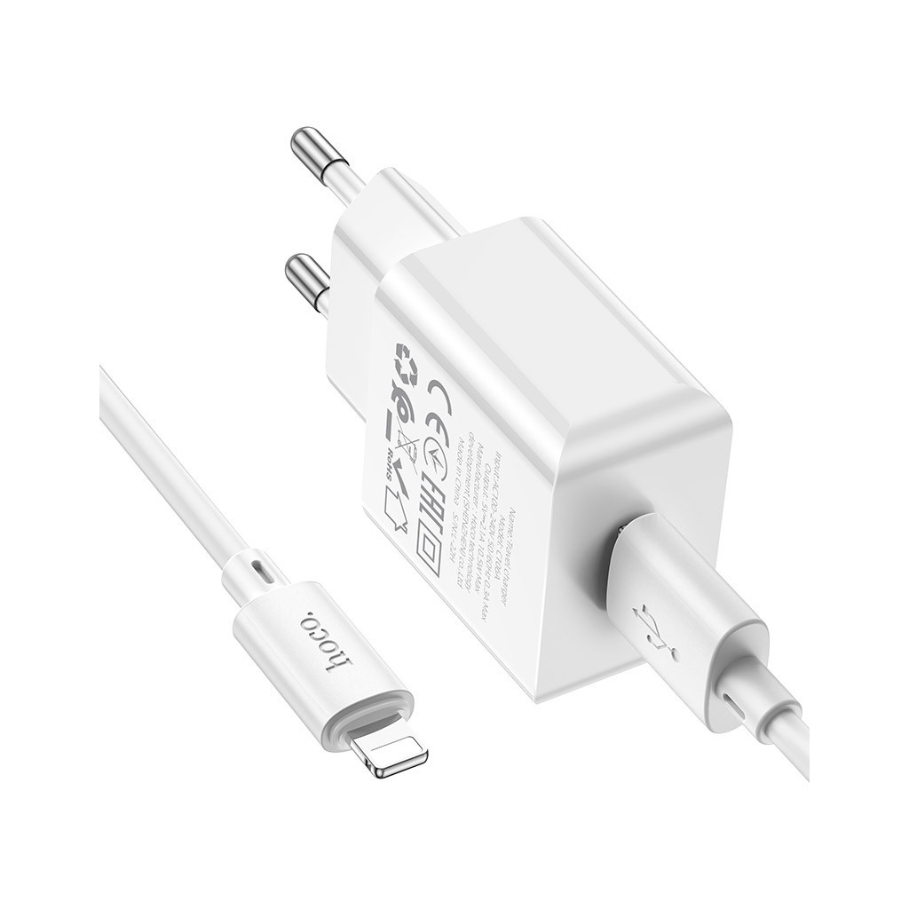 Зарядное устройство HOCO C106A charger set(iP) White (6931474783899) фото6
