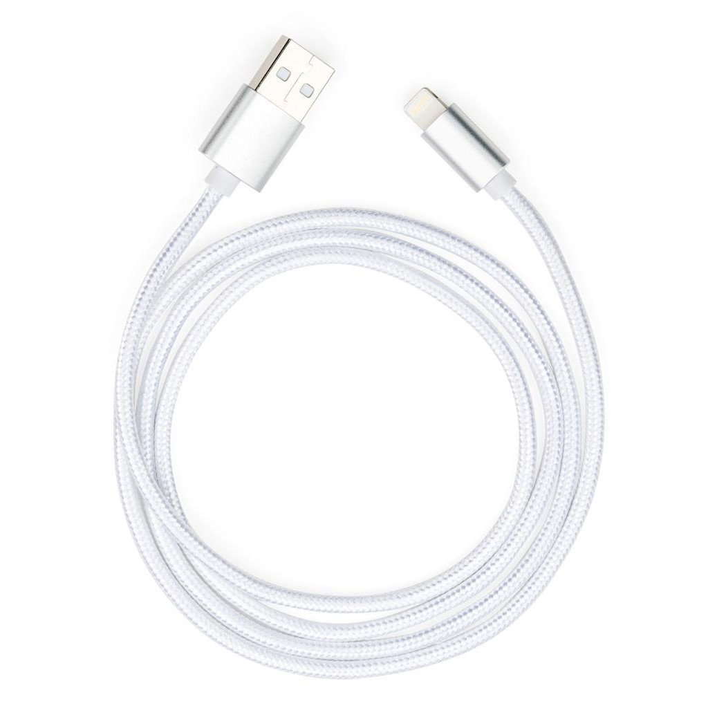 Кабель USB 2.0 AM to Lightning 1m nylon silver Vinga (VCPDCLNB1S) фото5