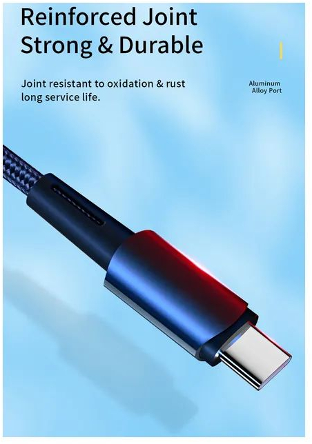 Дата кабель Essager USB 2.0 AM to USB-C 2.0m 100W blue (EXC7A-CGA03-P) фото