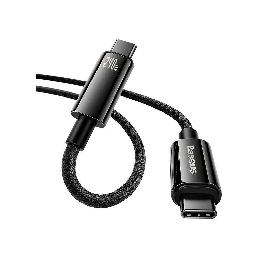 Кабель USB-C to USB-C 1.0m 240W Black Baseus (CAWJ040001) фото2