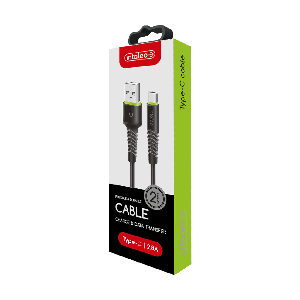 Кабель USB 2.0 AM to USB-C 2.0m CBFLEXT2 Black Intaleo (1283126521423) фото