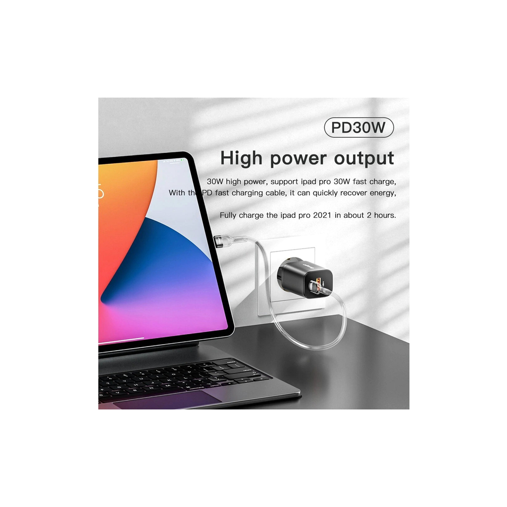 Зарядний пристрій Essager 1xUSB + 1xUSB-C PD30W black (ECTPQS-ZTB01) фото6
