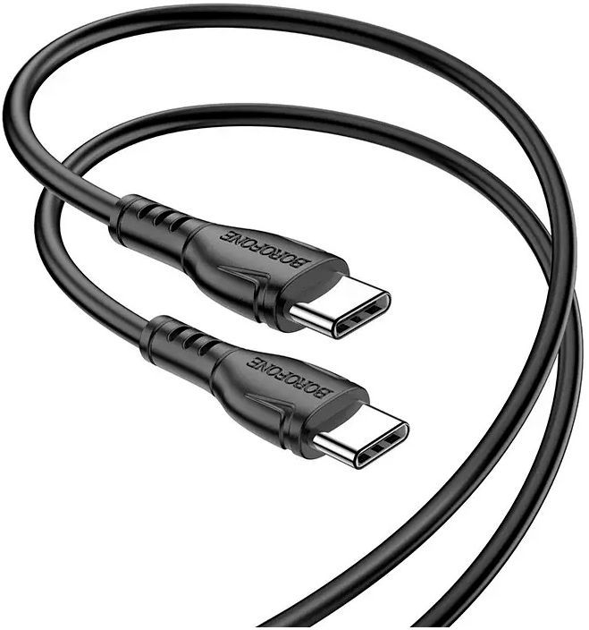 Кабель USB-C to USB-C 1.0m 60W Triumph BX51 black BOROFONE (6931474751669) фото2
