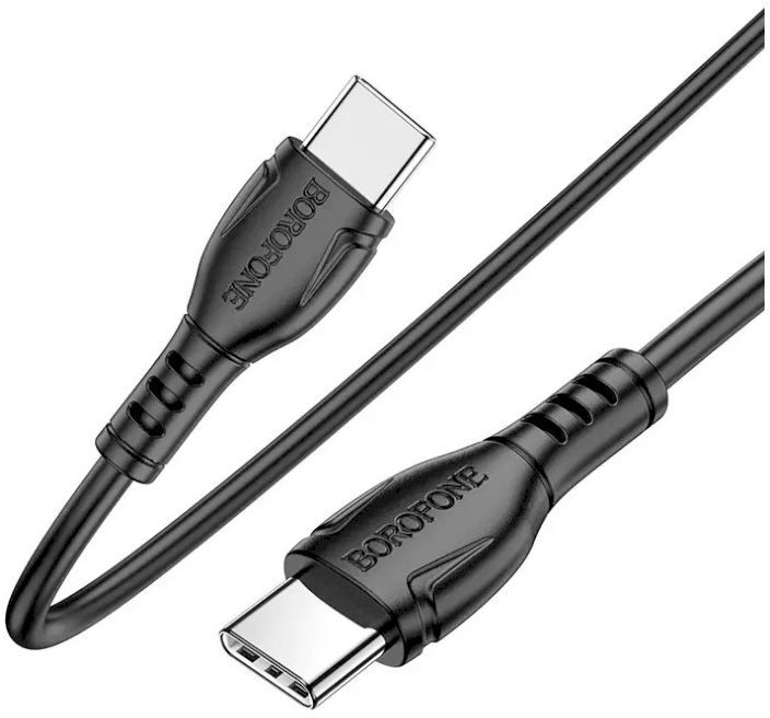 Кабель USB-C to USB-C 1.0m 60W Triumph BX51 black BOROFONE (6931474751669) фото4