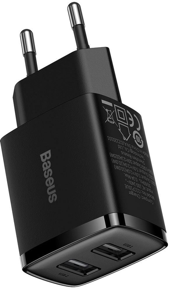 Зарядний пристрій Baseus Compact Charger 2U Black (CCXJ010201) фото