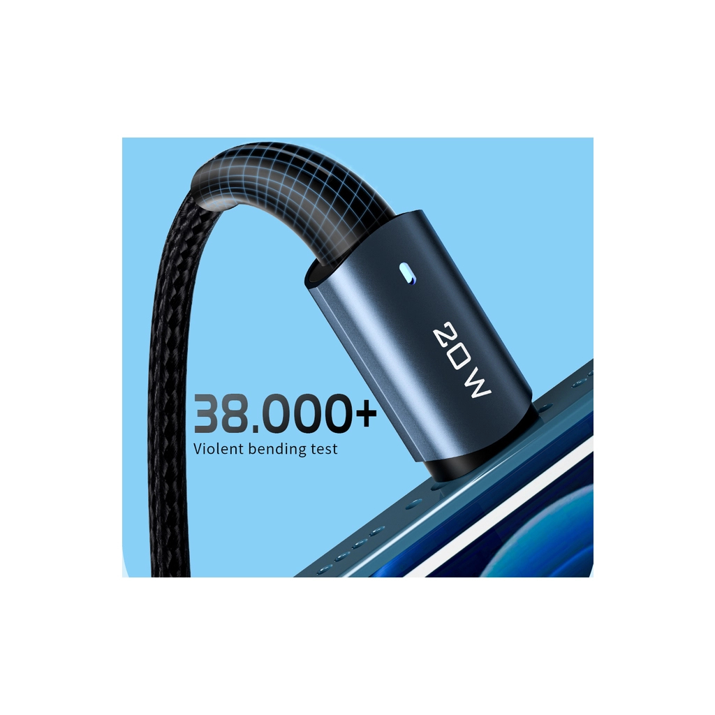Кабель USB-C to Lightning 2.0m 20W black Essager (EXCTL-CGA01) фото6