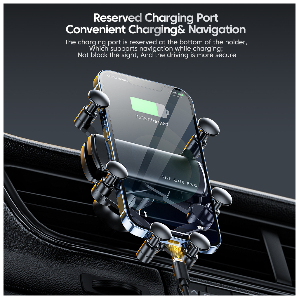 Автодержатель Essager Tourist Gravity Car Mount Phone Holder Black (EZJZL-TR01) фото4