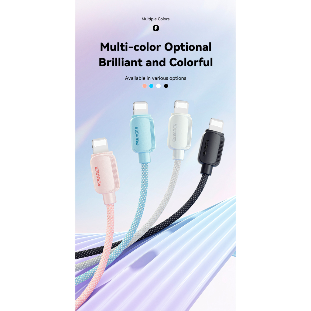 Кабель USB-C to Lightning 2.0m 20W white Essager (EXCTL-WLA02-P) фото5
