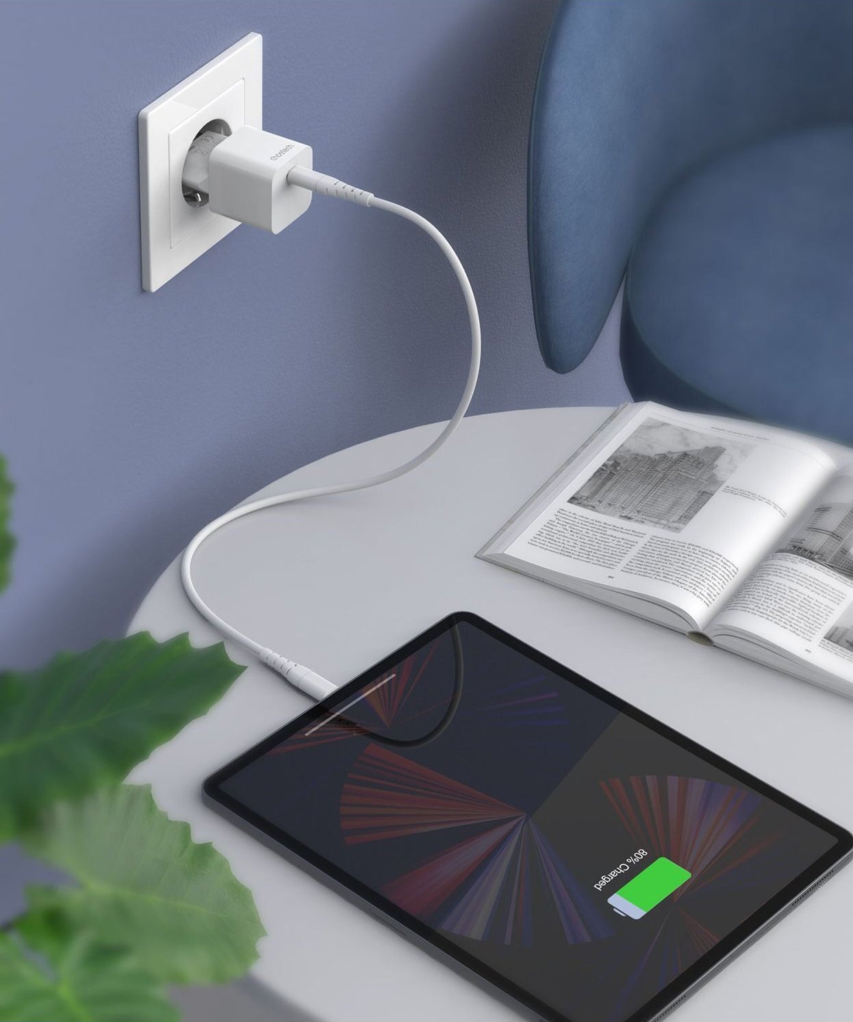 Зарядний пристрій Choetech GaN USB-C 20W QC3.0/PD/PPS (PD5010-EU-WH) фото3