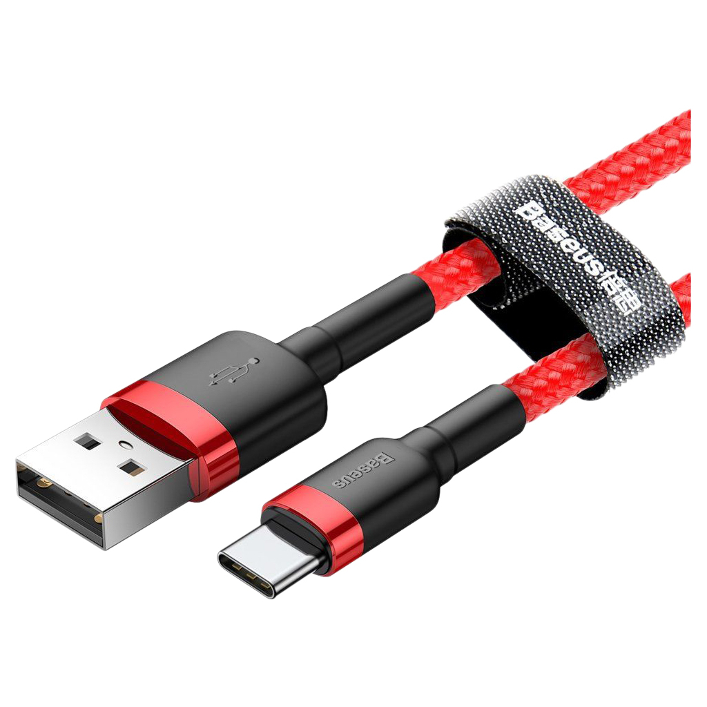 Кабель USB 2.0 AM to USB-C 0.5m 3A red Baseus (CATKLF-A09) фото2