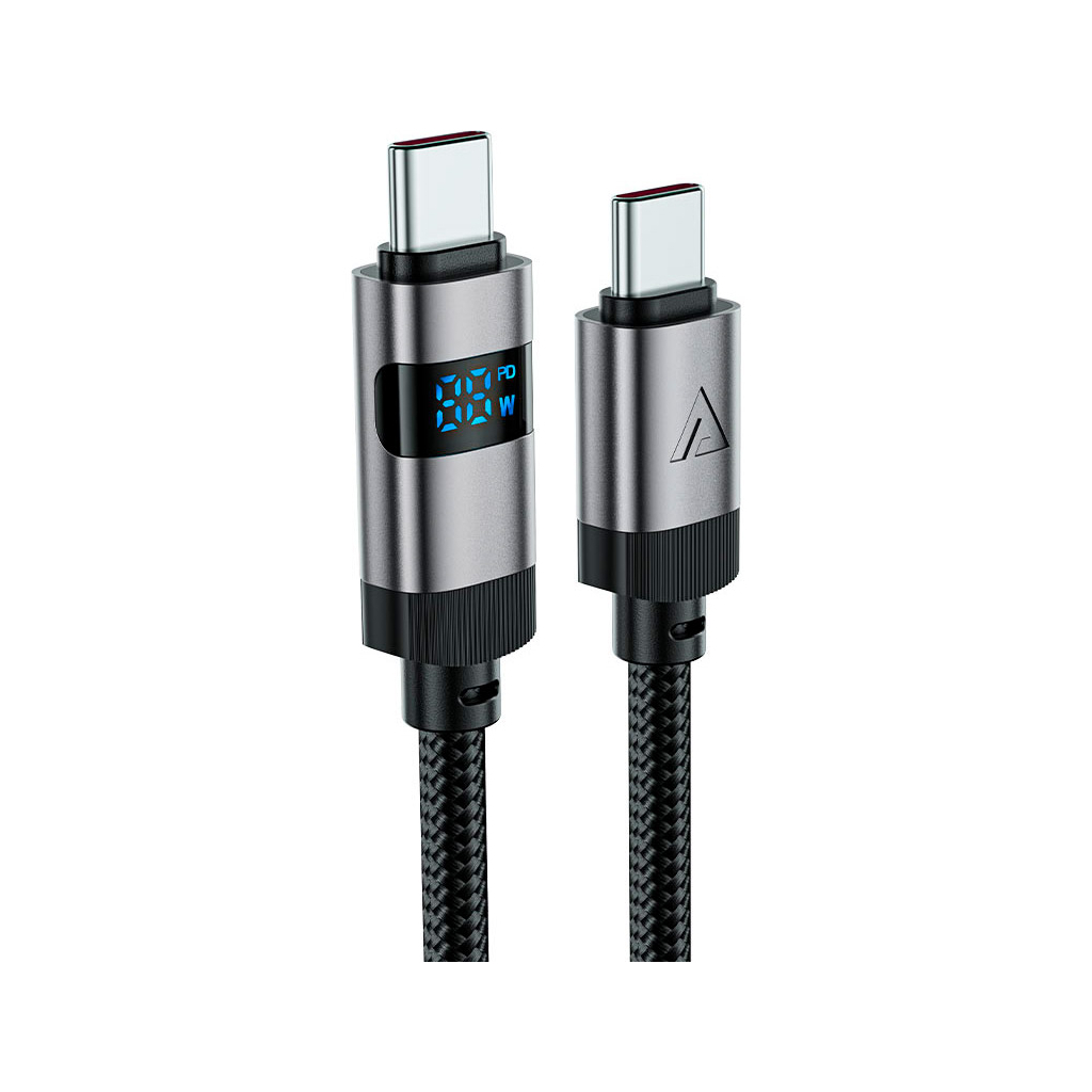 Кабель USB-C to USB-C 1.2m 60W digital display C15-03 Black Acefast (6974316283720) фото2