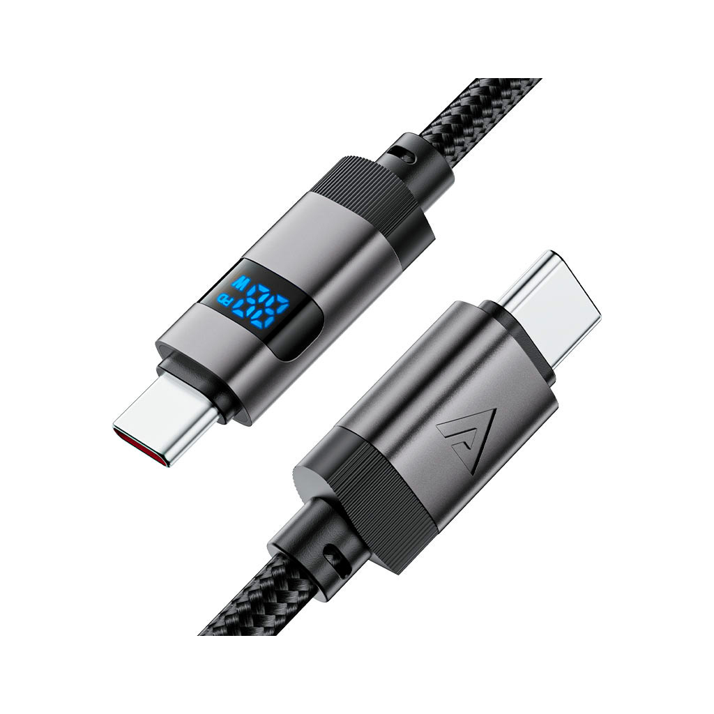 Кабель USB-C to USB-C 1.2m 60W digital display C15-03 Black Acefast (6974316283720) фото4
