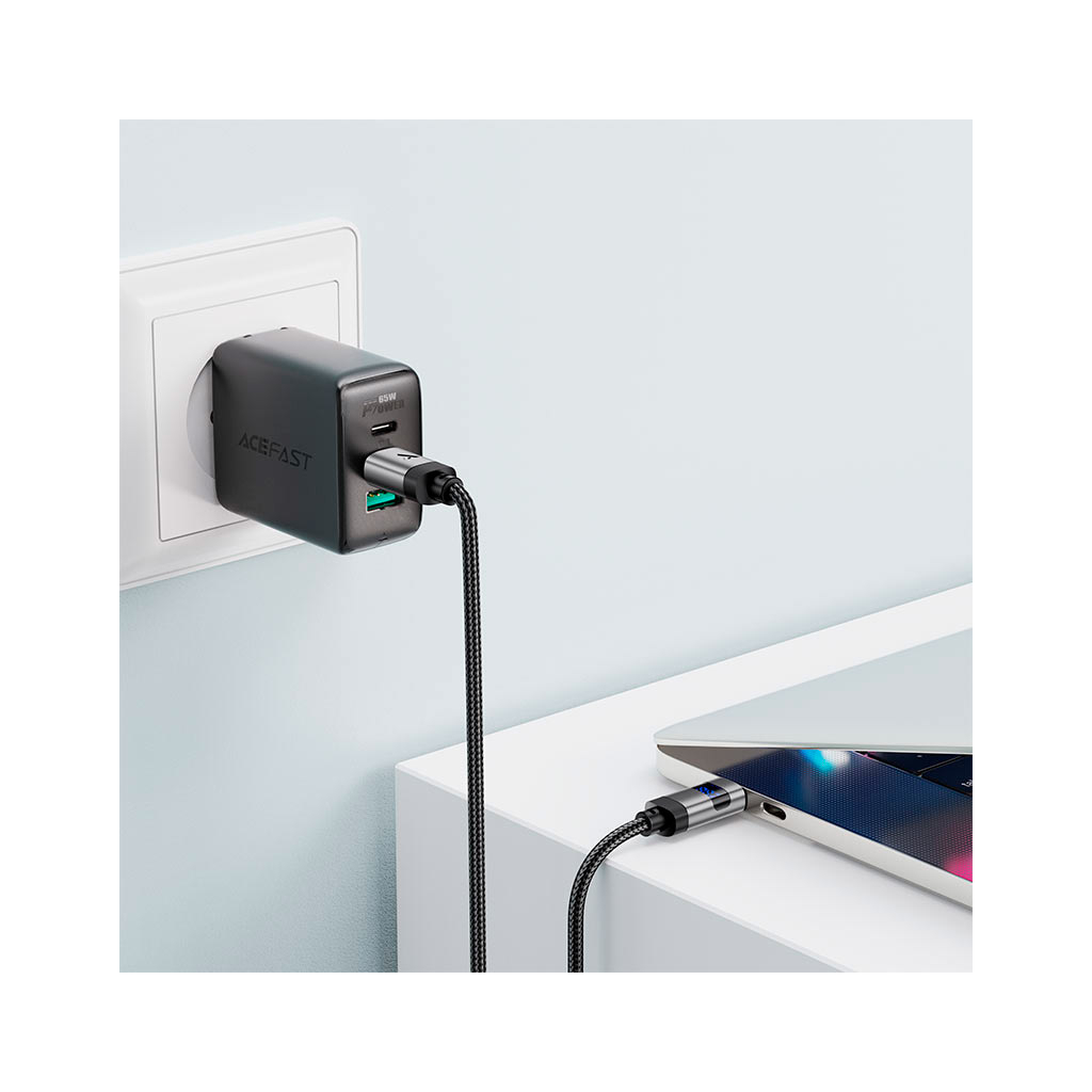 Кабель USB-C to USB-C 1.2m 60W digital display C15-03 Black Acefast (6974316283720) фото6