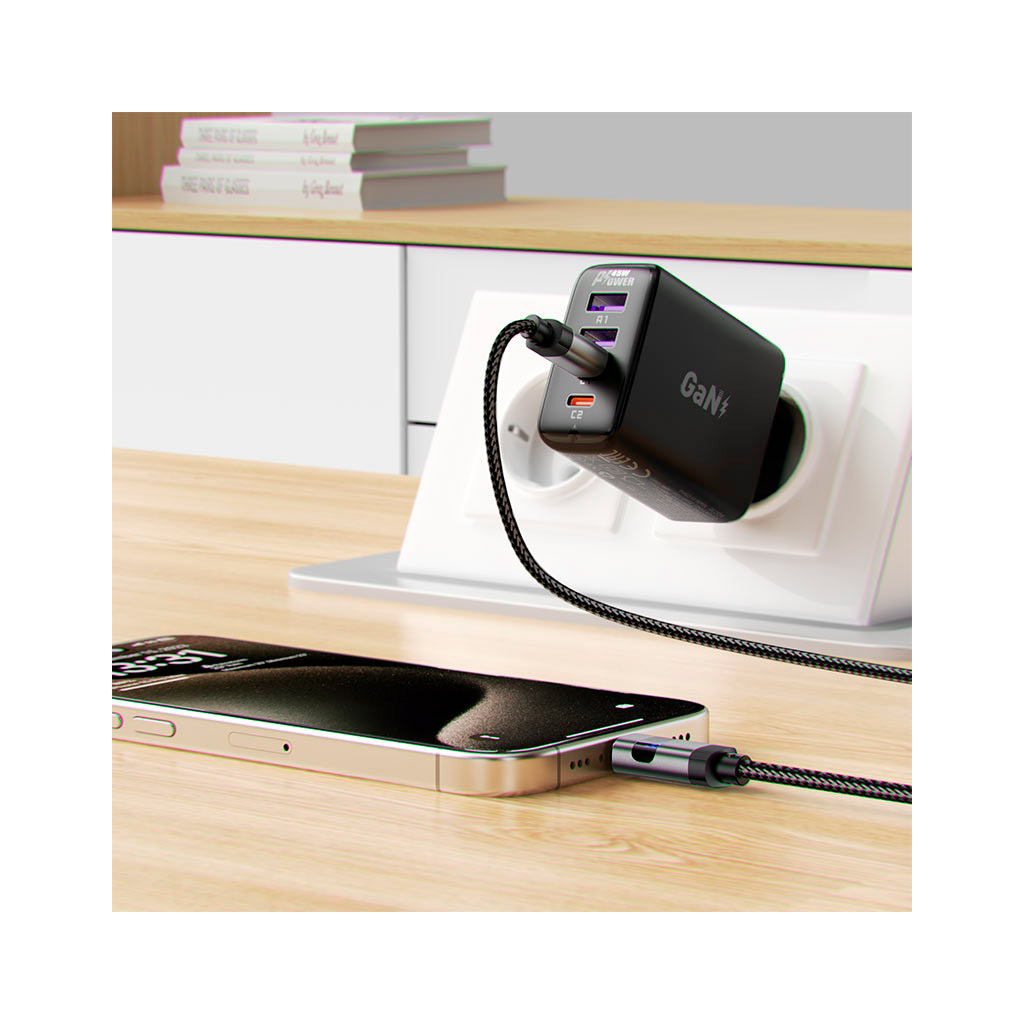 Кабель USB-C to USB-C 1.2m 60W digital display C15-03 Black Acefast (6974316283720) фото7