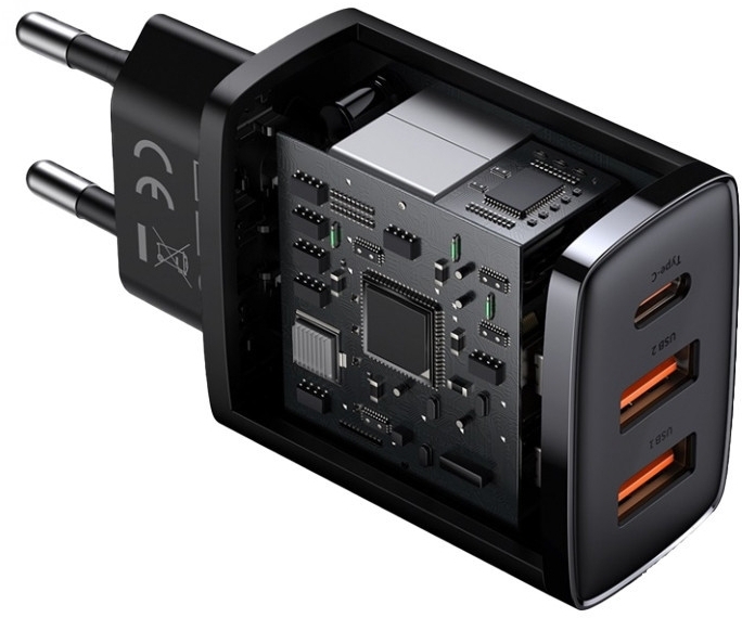 Зарядний пристрій Baseus Compact Quick Charger 2U+C (CCXJ-E01) фото2