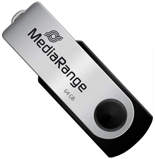 Флеш-накопичувач USB2.0 64GB MediaRange Black/Silver (MR912) фото2