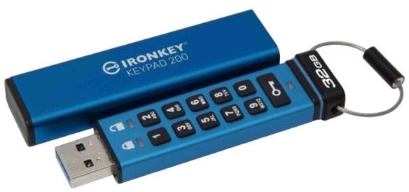 Флеш-накопитель USB3.2 32GB Kingston IronKey Keypad 200 Type-A Blue (IKKP200/32GB) фото2
