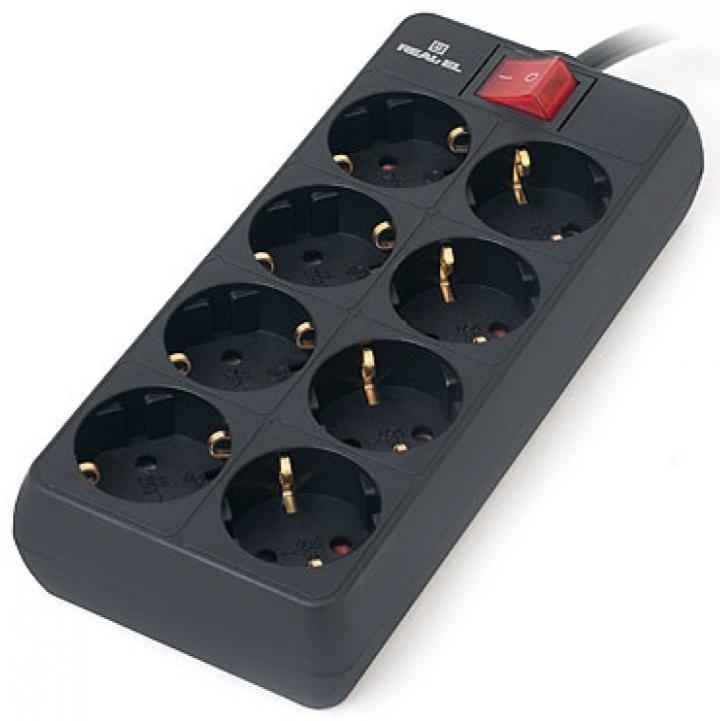 Фільтр живлення REAL-EL RS-8 Protect 3.0m Black фото2